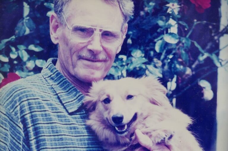 Bill Plessius with his dog