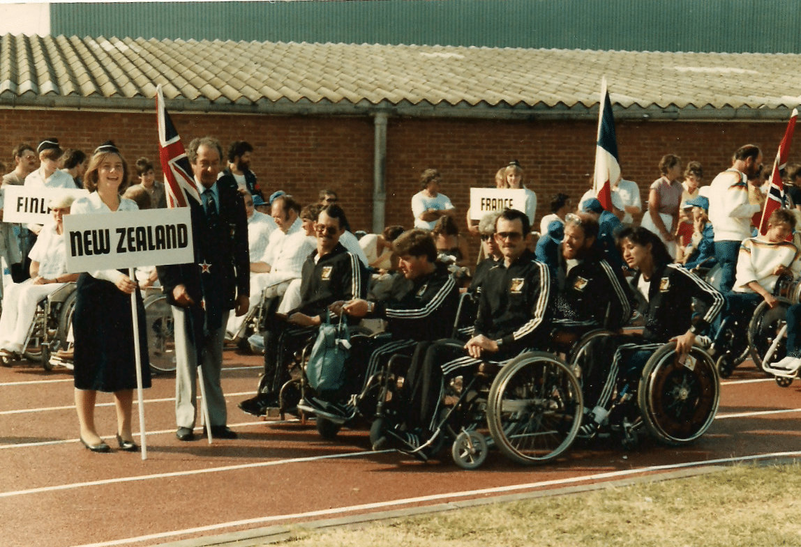 PNZ Team at the 1984 Stoke Mandeville Paralympics Opening ceremony