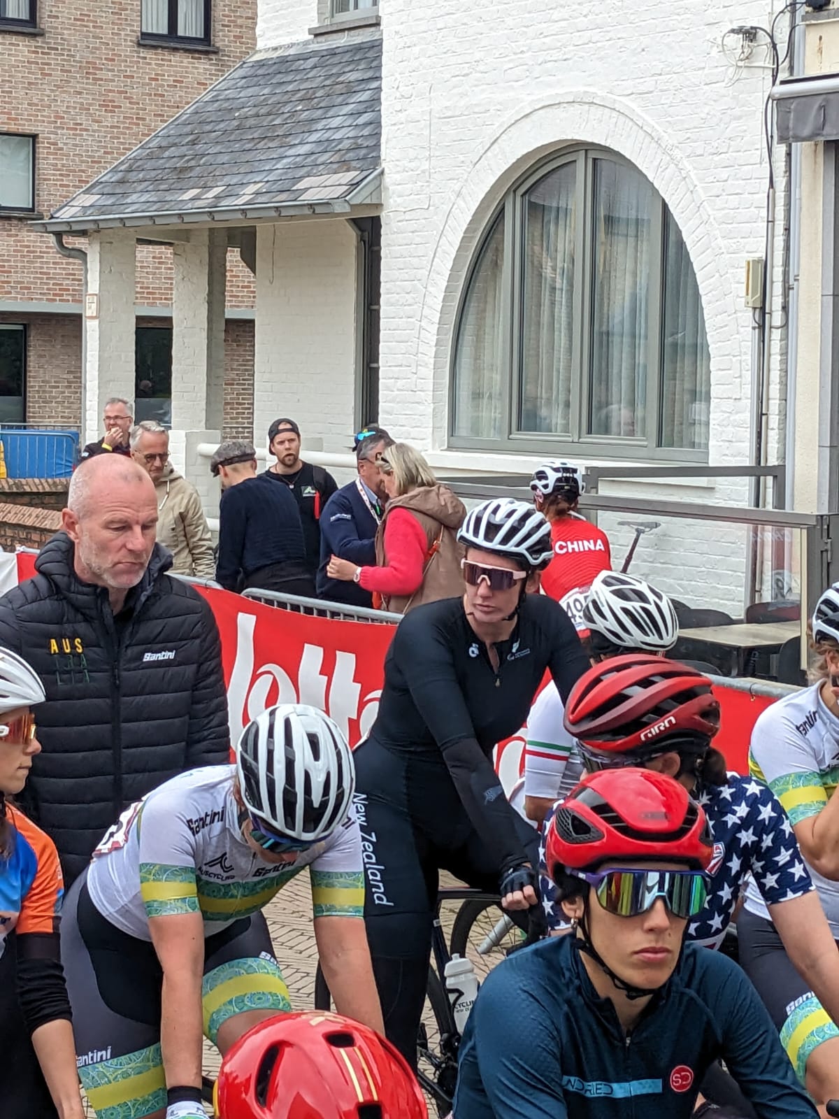 Anna Taylor on startline of Women's C4 Road Race