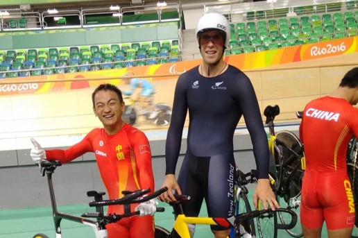 Byron Raubenheimer, New Zealand Paralympian at Para cycling track