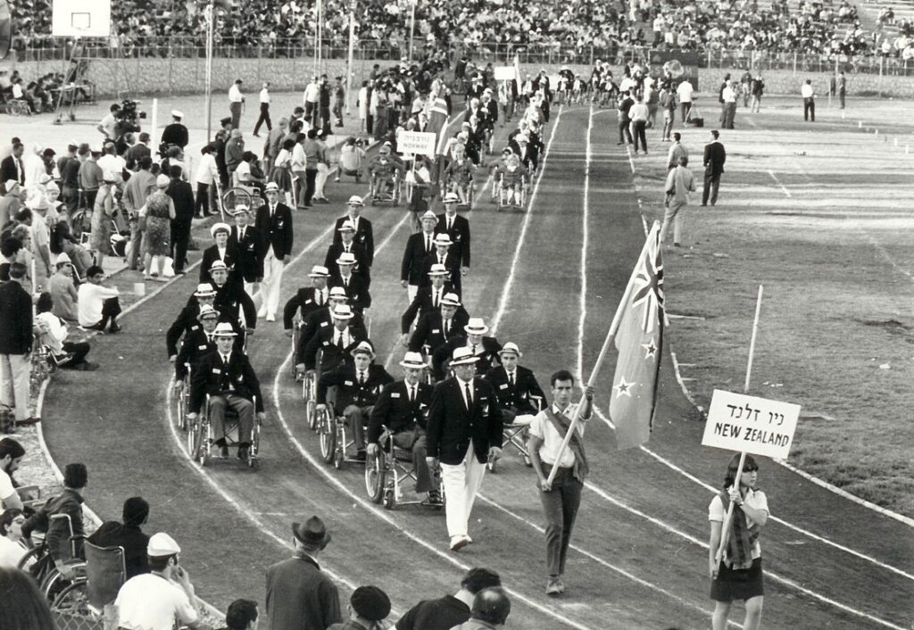 Image of the New Zealand Paralympics Team at an early Games