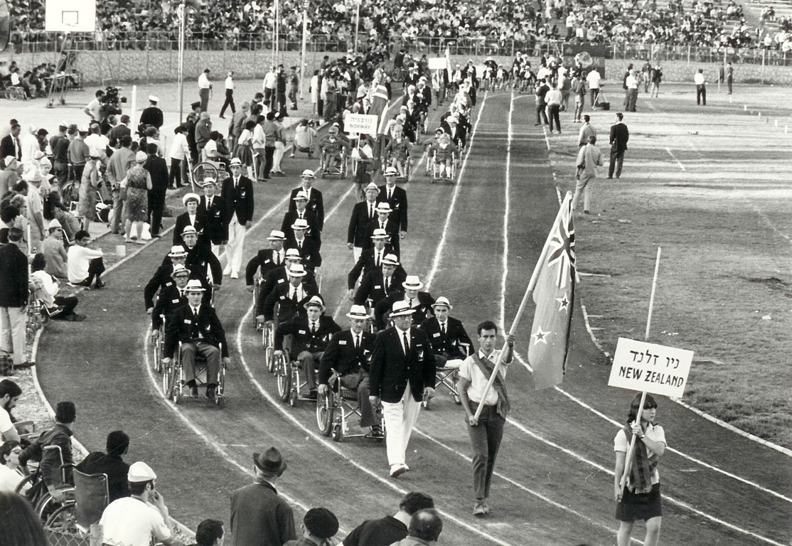 Image of the New Zealand Paralympics Team at an early Games