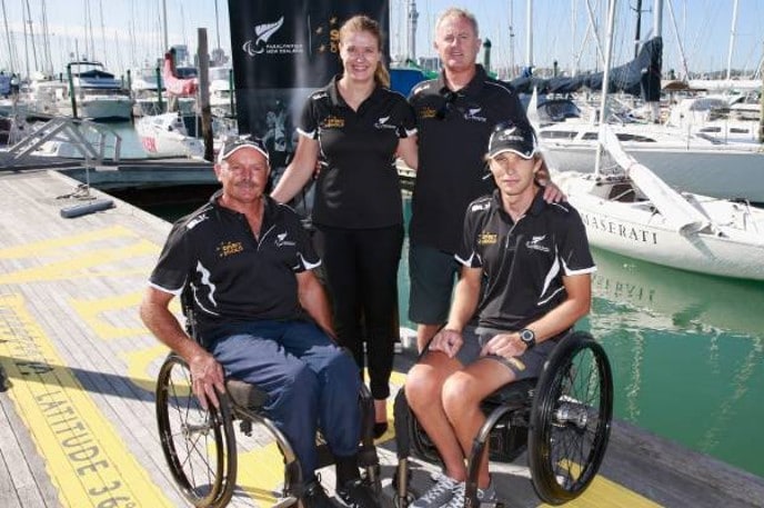 Chris Sharp, , New Zealand Paralympian with other Rio 2016 Para sailors
