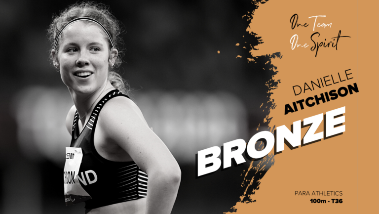 One Team One Spirit, Danielle Aitchison, BRONZE, Para athletics, 100m - T36 graphics tile