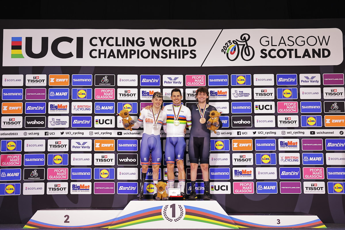 Devon with other medallists on podium