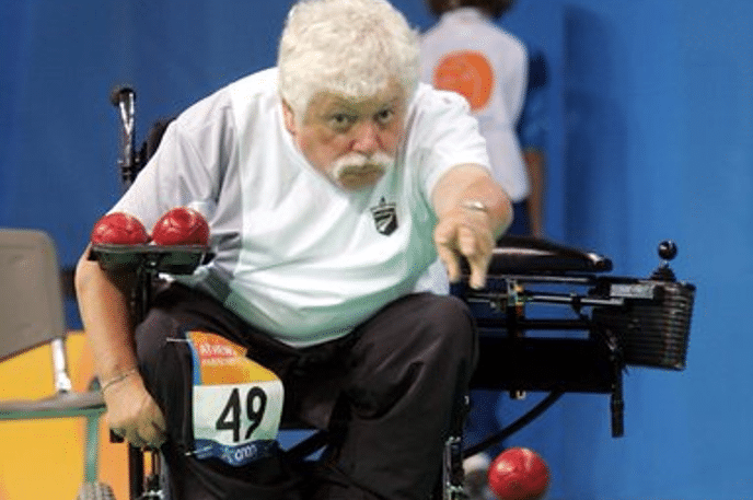 Ross Flood, New Zealand Paralympian playing Boccia