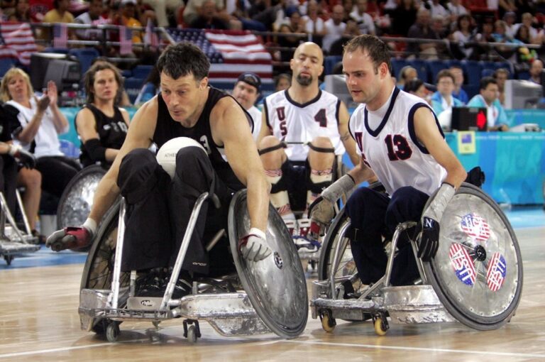 Gary McMurray, New Zealand Paralympian in Wheelchair rugby game
