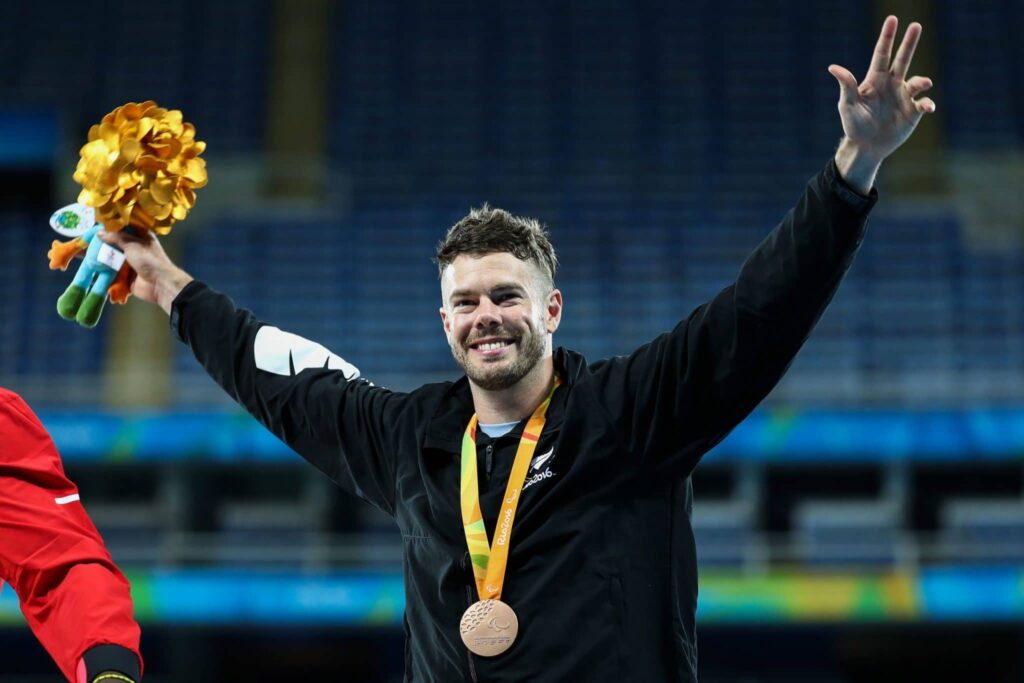 Rory McSweeney celebrating bronze medal in Rio