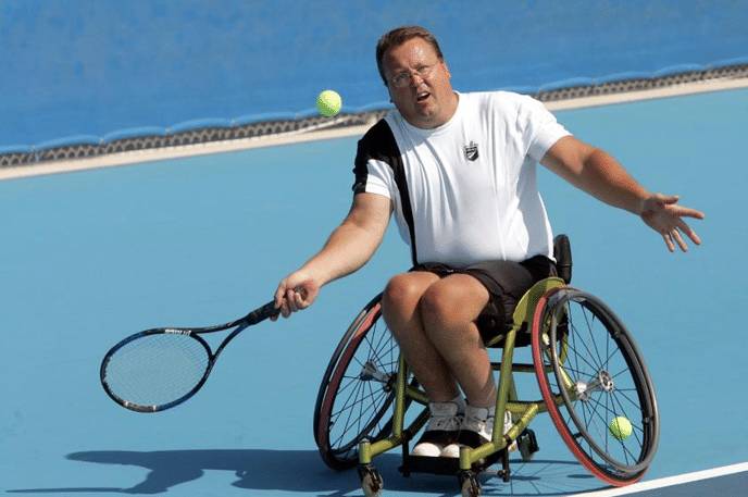 Glenn Barnes, New Zealand Paralympian in Wheelchair tennis game