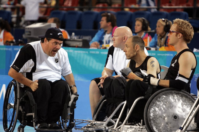Grant Sharman, New Zealand Paralympian coaching Wheel Blacks team