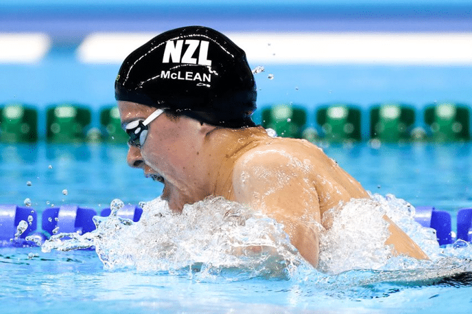 Hamish Mc Lean, New Zealand Paralympian swimming hard