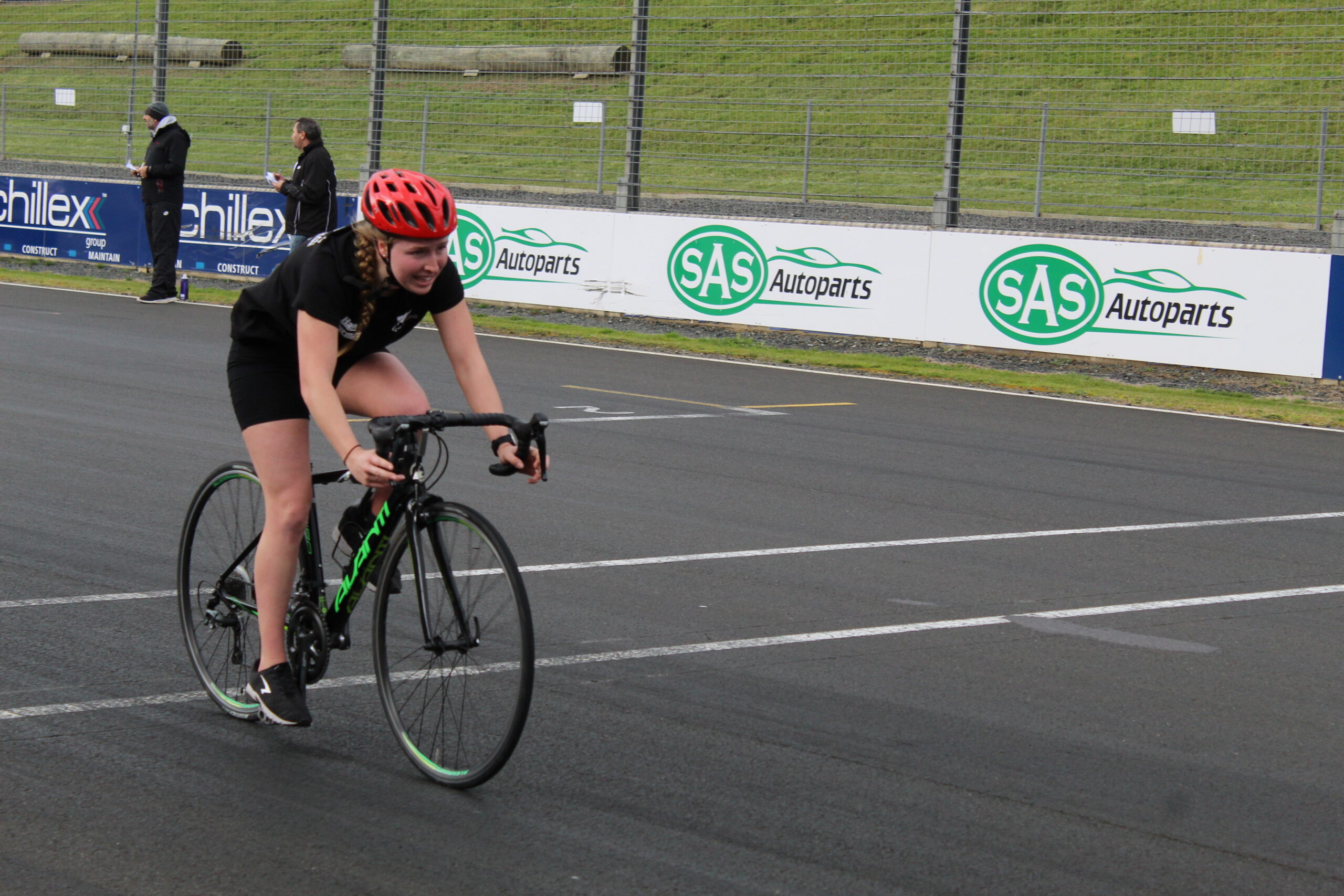 Image showing Talent ID Para cyclist, Siobhan Terry, racing in the Community Ride at Hampton Downs.