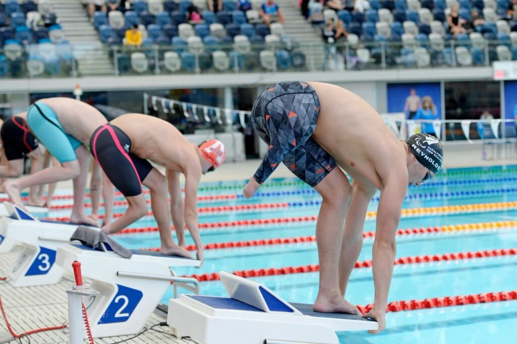 Jesse Reynolds on starting block at Melbourne World Para Swimming Series 2019