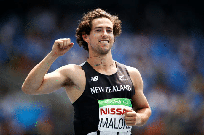 Liam Malone, New Zealand Paralympian celebrating in Rio 2016