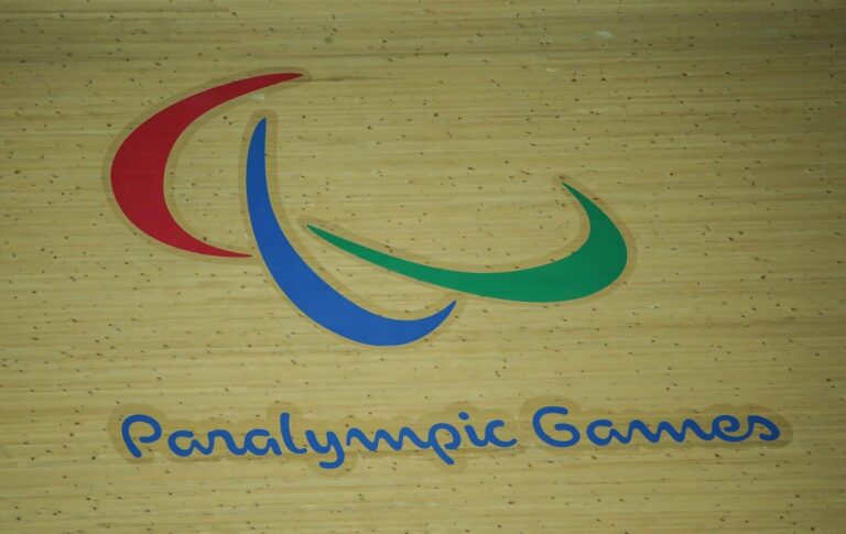 Paralympic Games logo on velodrome track