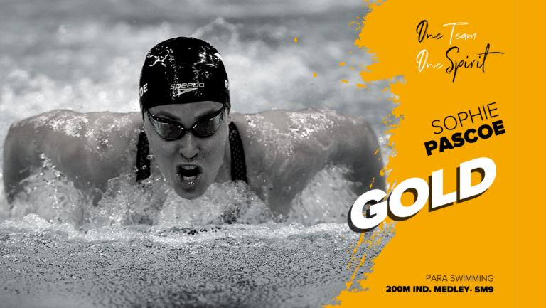 One Team One Spirit, Sophie Pascoe, GOLD, Para swimming, 200m IM - SM9 graphics tile