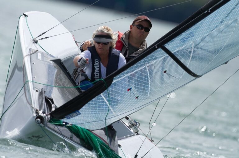 Jan Apel, New Zealand Paralympian in boat with Timothy Dempsey
