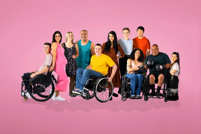 Unbreakable TV show promotional image showing stars of the show laughing
