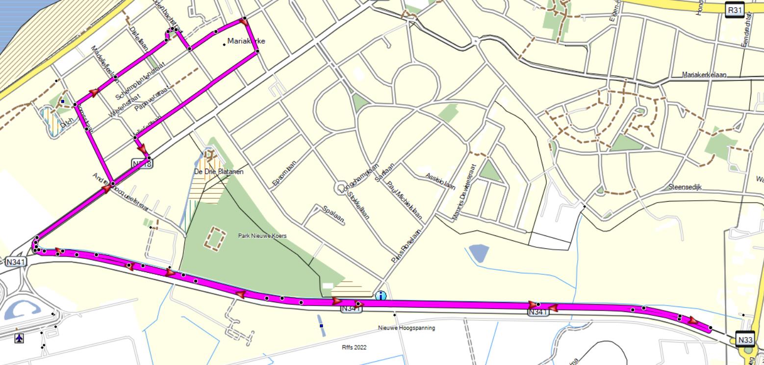 Ostend Road Race route map