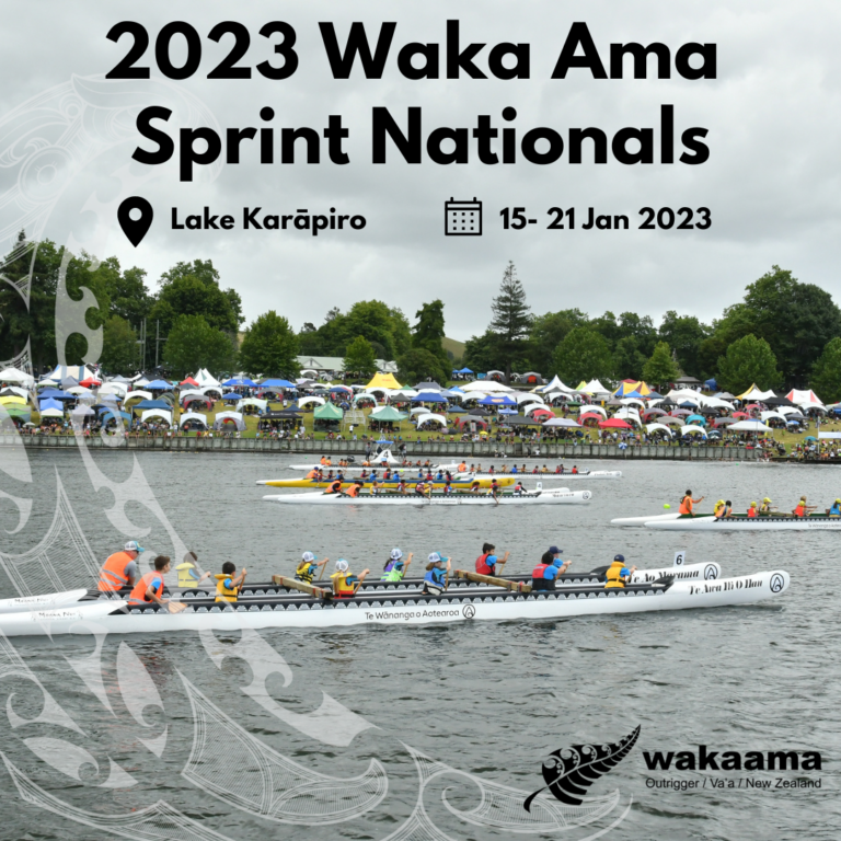 Promotional flier for Waka Ama Sprint Nationals