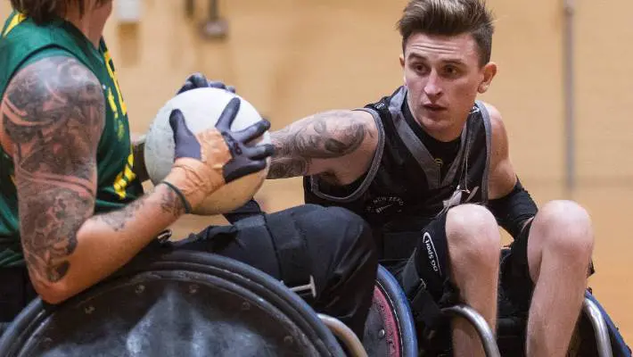 Cody Everson playing Wheelchair rugby