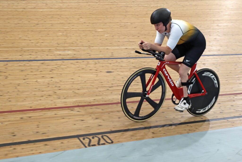 Siobhan Terry competes on the track