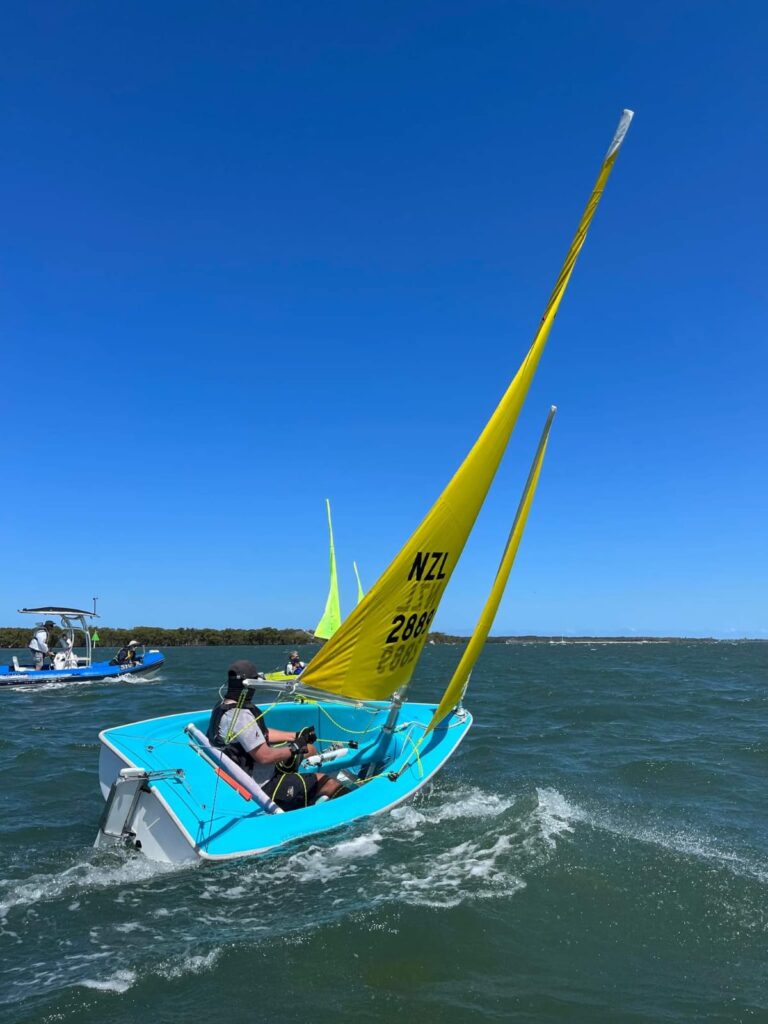 Caleb Evans competes in sailing in Brisbane