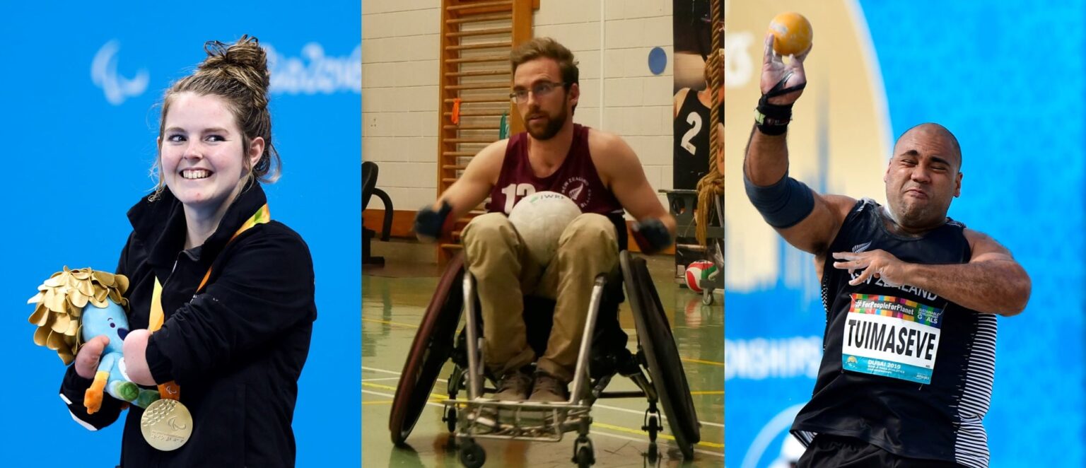 3 Para athlete photos, from left to right: Nikita Howarth, Gareth Lynch and Ben Tuimaseve