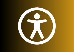 accessibility icon on gold background