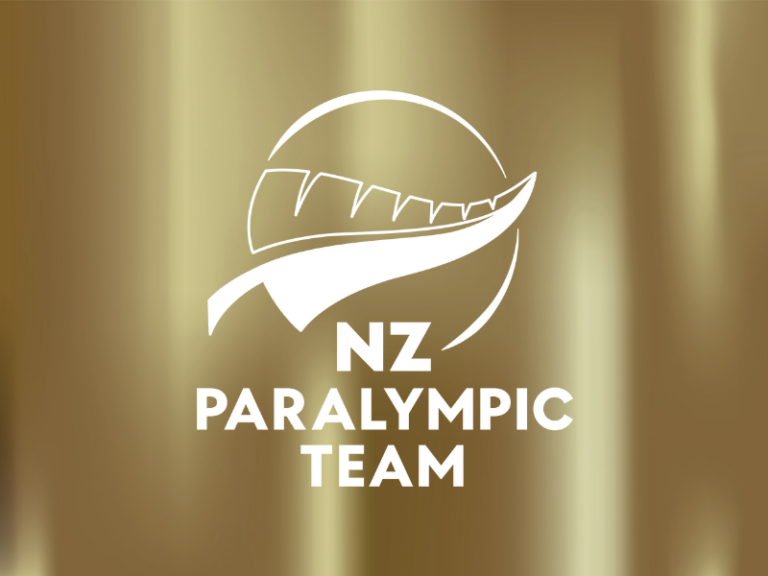 NZ Paralympic Team logo on gold background