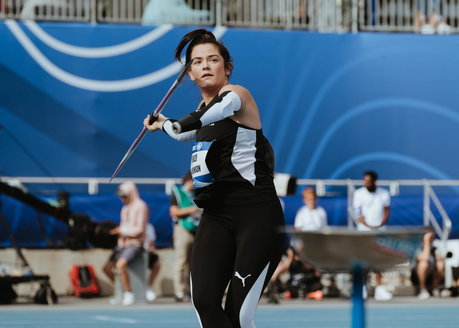 Holly Robinson F46 Javelin final at the World Para Athletics, Charlety Stadium, Paris