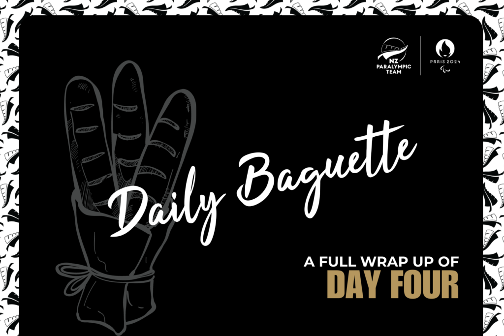 Black tiles saying Daily Baguette Day 4, a daily wrap,