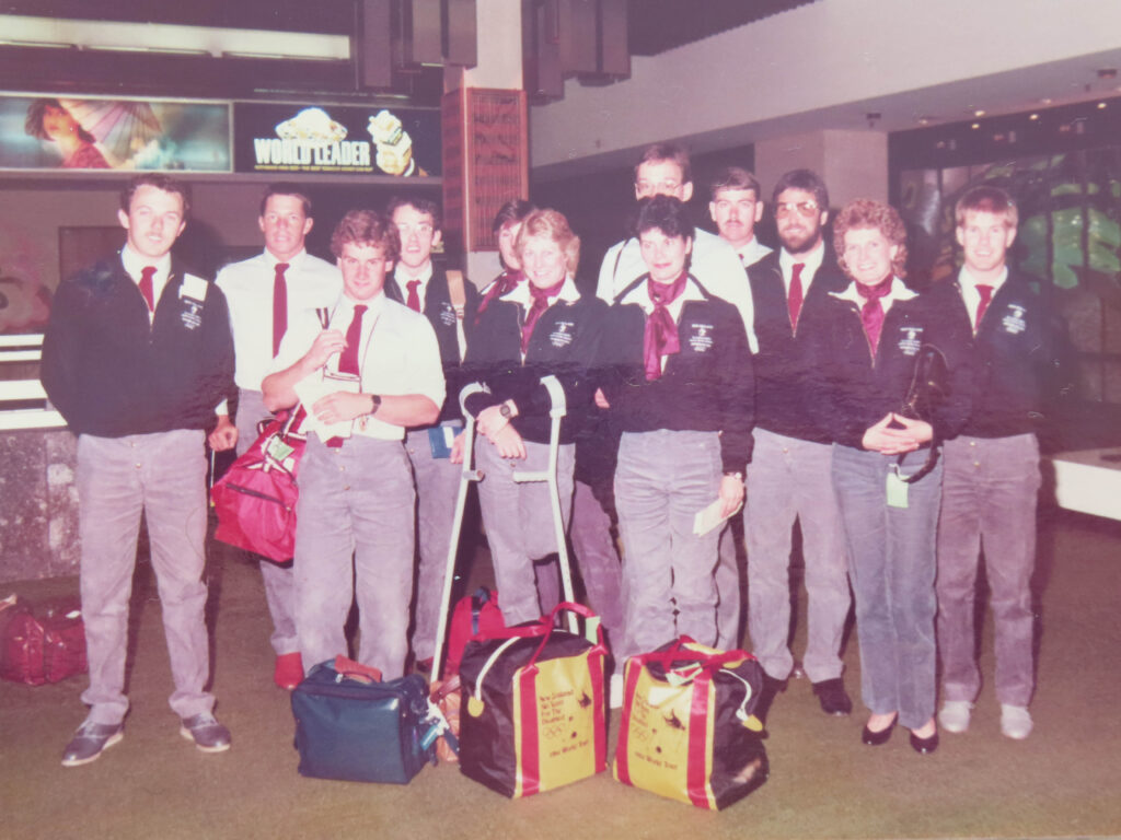 NZ Paralympic Team depart for 1984 Innsbruck Paralympic Games. 