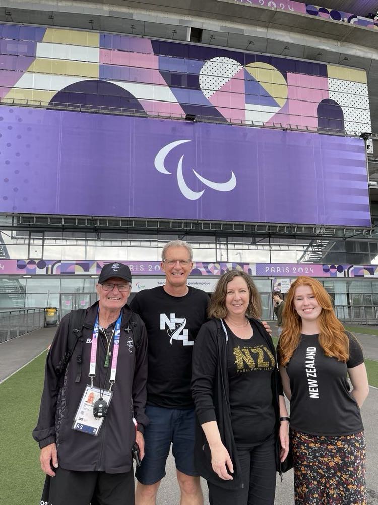 Will Stedman's family and coach at the Paris 2024 Paralympic Games.