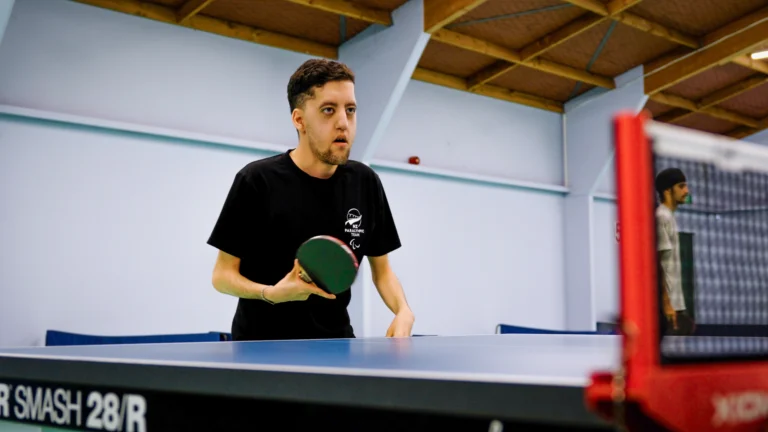 Matthew Britz training at Manurewa Table Tennis club.