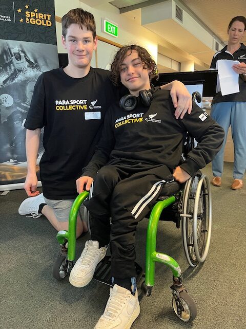 James Haydon poses for a photo with a fellow Para Sport Collective member