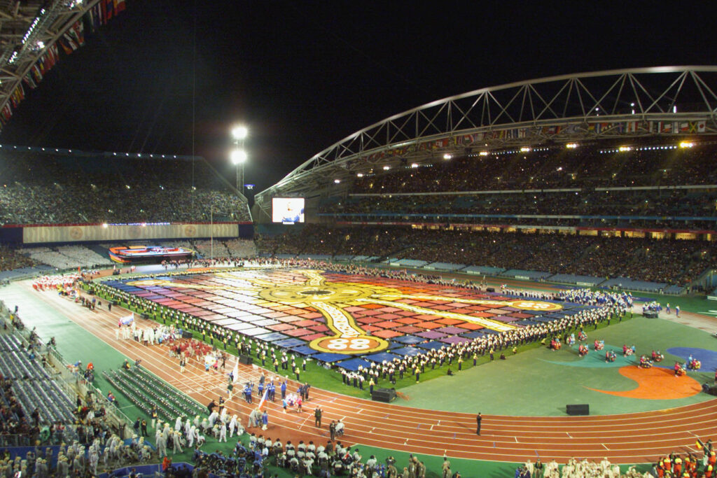 The athletics stadium for the Sydney 2000 Paralympic Games.