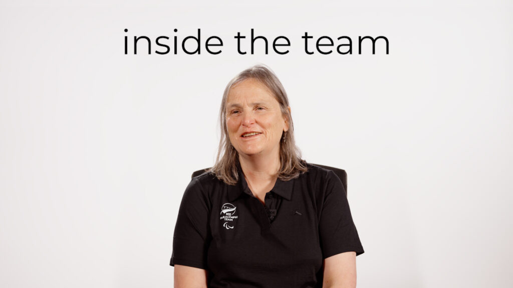 Jane Stevens sits in front of a white backdrop with text reading "Inside the team"