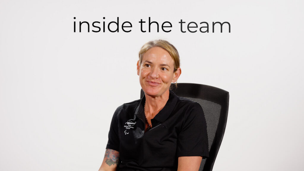 Sarah de Wattignar in front of a white background.