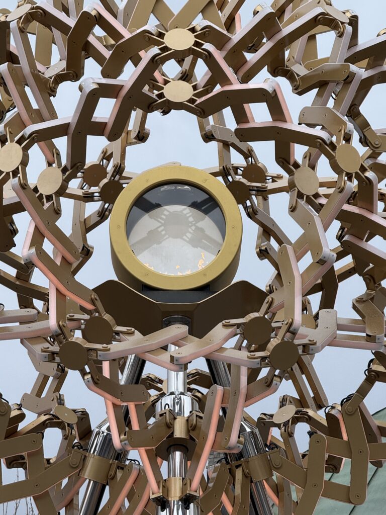 a close up of the paralympic flame