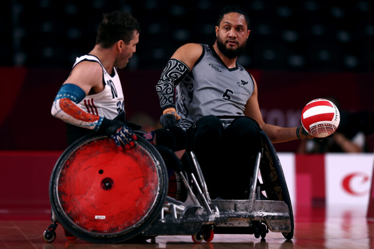Hayden Barton-Cootes competes in Wheelchair Rugby at Tokyo 2020.