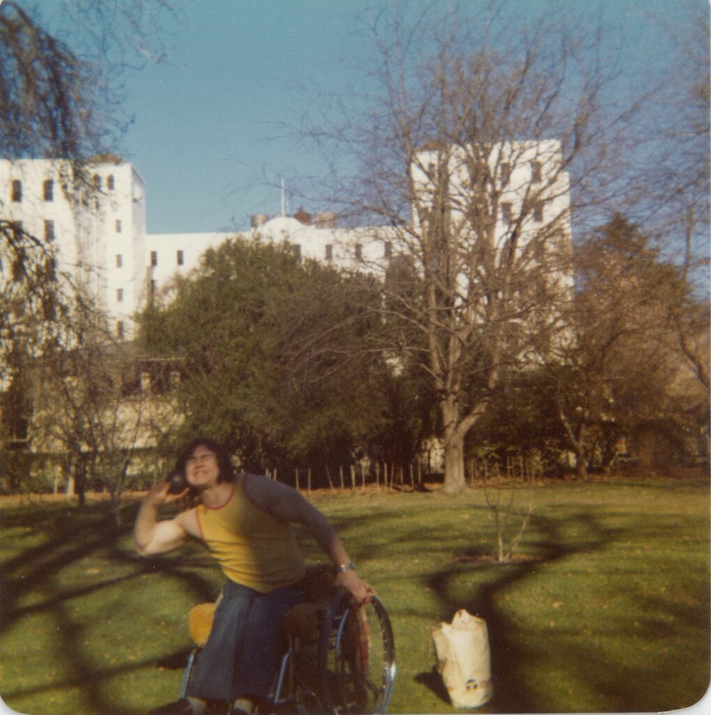 Brian McNicholl trains shot put in the 1970s.
