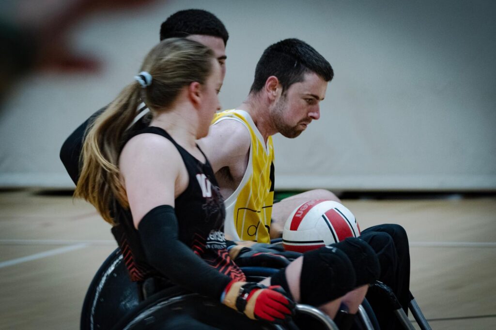 Michael Barry competes in Wheelchair Rugby.