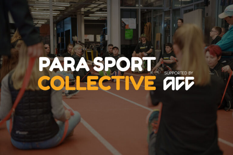 General image of Para athletes carrying out strength and conditioning exercises overlaid with the Para Sport Collective and ACC logo.